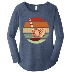 Golf Sunset Retro Women's Perfect Tri Tunic Long Sleeve Shirt