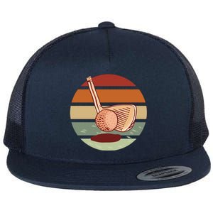 Golf Sunset Retro Flat Bill Trucker Hat