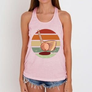 Golf Sunset Retro Women's Knotted Racerback Tank