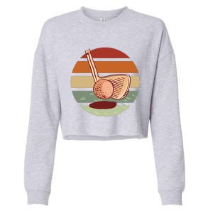 Golf Sunset Retro Cropped Pullover Crew