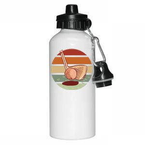 Golf Sunset Retro Aluminum Water Bottle