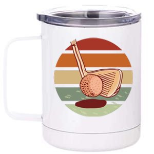 Golf Sunset Retro 12 oz Stainless Steel Tumbler Cup