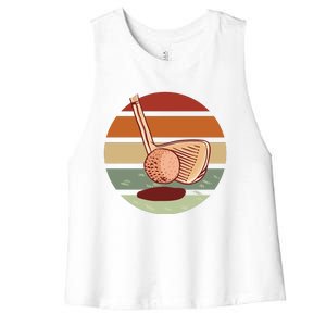 Golf Sunset Retro Women's Racerback Cropped Tank