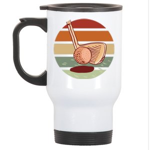 Golf Sunset Retro Stainless Steel Travel Mug