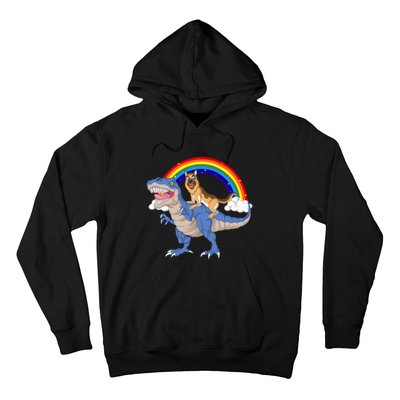 German Shepherd Riding Dinosaur Hoodie