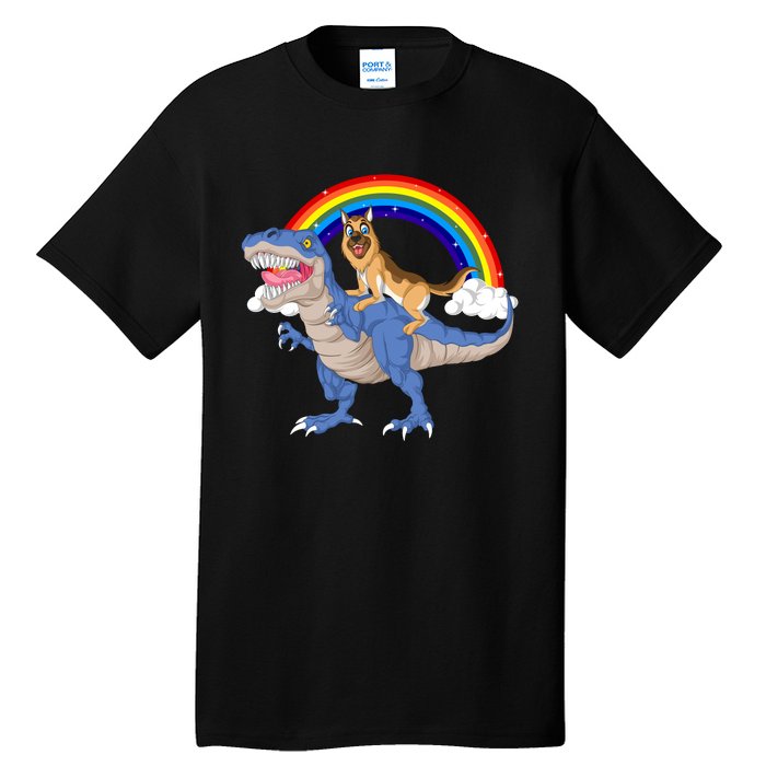 German Shepherd Riding Dinosaur Tall T-Shirt