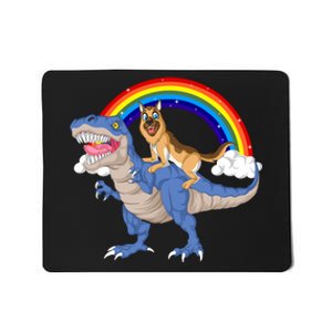 German Shepherd Riding Dinosaur Mousepad