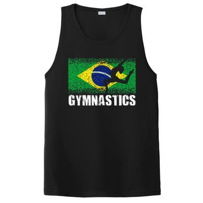 Gymnastics Sport Retro Brazil Flag Brazilian Gymnast PosiCharge Competitor Tank