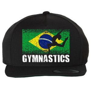 Gymnastics Sport Retro Brazil Flag Brazilian Gymnast Wool Snapback Cap