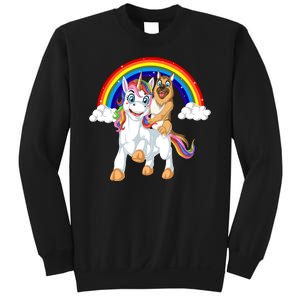 German Shepherd Riding Unicorn Sweatshirt