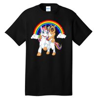 German Shepherd Riding Unicorn Tall T-Shirt