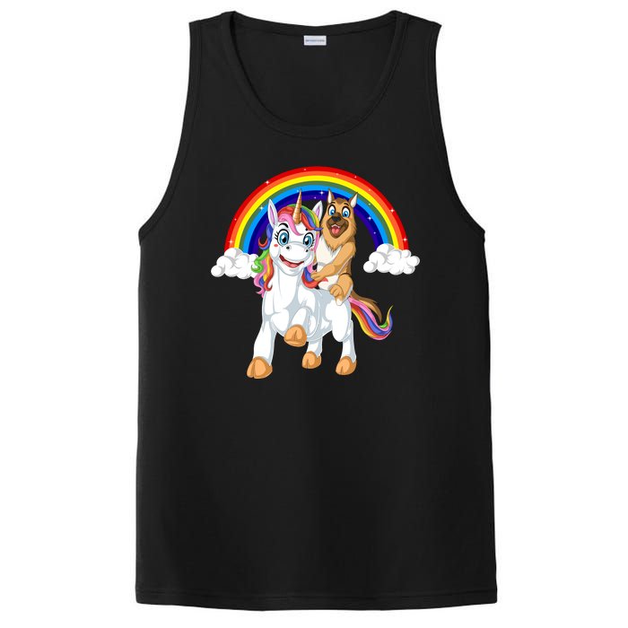 German Shepherd Riding Unicorn PosiCharge Competitor Tank