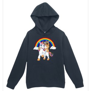 German Shepherd Riding Unicorn Urban Pullover Hoodie