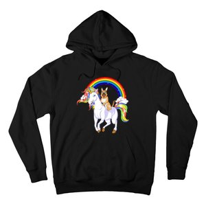 German Shepherd Riding Unicorn Hoodie