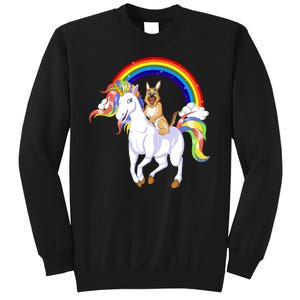 German Shepherd Riding Unicorn Sweatshirt