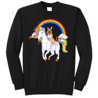 German Shepherd Riding Unicorn Sweatshirt