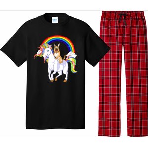 German Shepherd Riding Unicorn Pajama Set