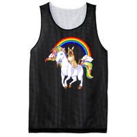 German Shepherd Riding Unicorn Mesh Reversible Basketball Jersey Tank