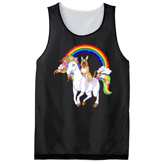 German Shepherd Riding Unicorn Mesh Reversible Basketball Jersey Tank