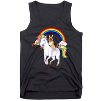 German Shepherd Riding Unicorn Tank Top