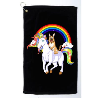 German Shepherd Riding Unicorn Platinum Collection Golf Towel