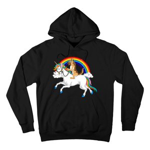 German Shepherd Riding Unicorn Hoodie