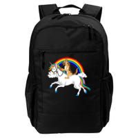 German Shepherd Riding Unicorn Daily Commute Backpack