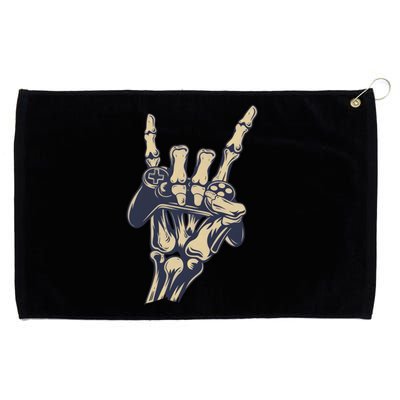 Gamer Skeleton Rock Concert Hand Funny Gift Grommeted Golf Towel