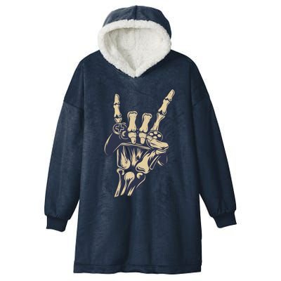 Gamer Skeleton Rock Concert Hand Funny Gift Hooded Wearable Blanket