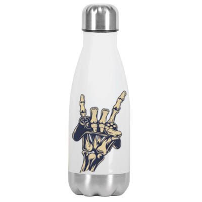 Gamer Skeleton Rock Concert Hand Funny Gift Stainless Steel Insulated Water Bottle