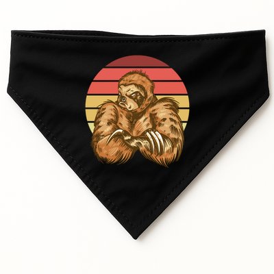 Grumpy Sloth Retro Sunset USA-Made Doggie Bandana