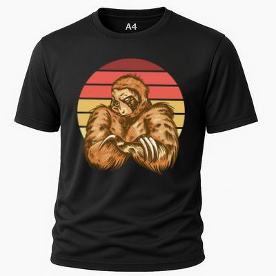 Grumpy Sloth Retro Sunset Performance Shirt