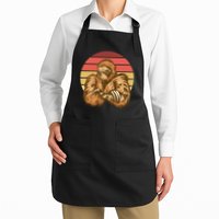 Grumpy Sloth Retro Sunset Apron