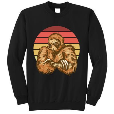 Grumpy Sloth Retro Sunset Sweatshirt