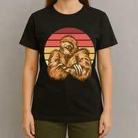 Grumpy Sloth Retro Sunset T-Shirt