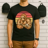 Grumpy Sloth Retro Sunset T-Shirt