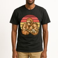 Grumpy Sloth Retro Sunset Tall T-Shirt