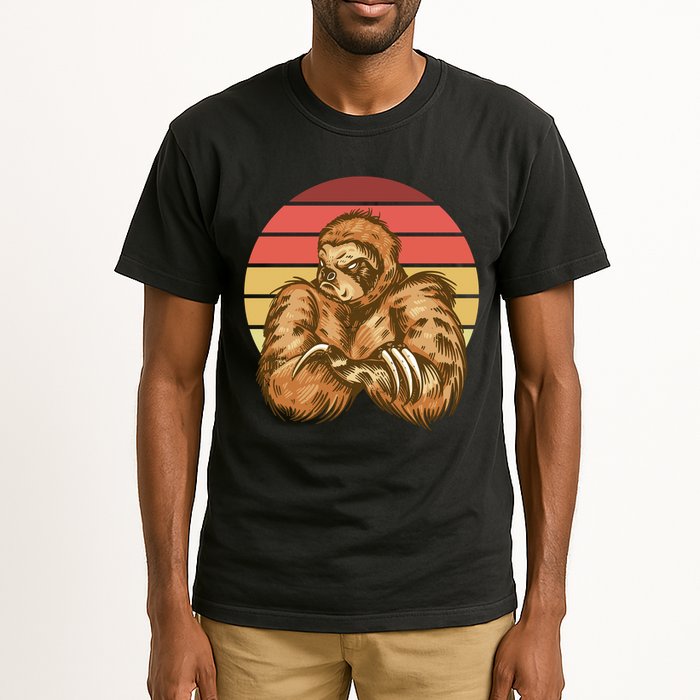 Grumpy Sloth Retro Sunset Tall T-Shirt