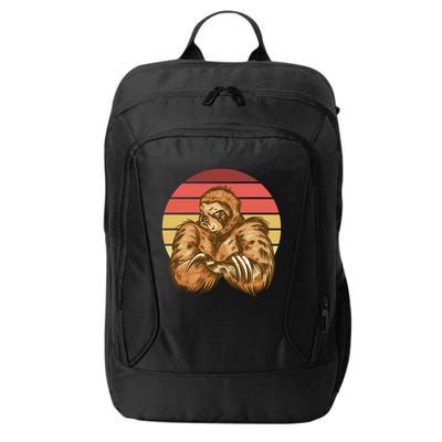 Grumpy Sloth Retro Sunset City Backpack