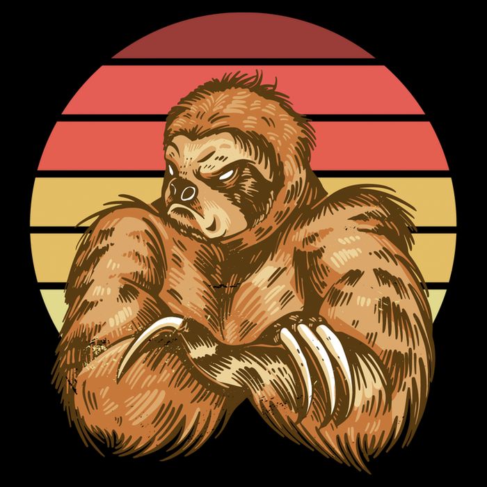 Grumpy Sloth Retro Sunset Impact Tech Backpack