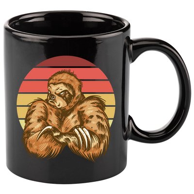 Grumpy Sloth Retro Sunset 11oz C Handle Ceramic Mug