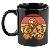 Grumpy Sloth Retro Sunset 11oz C Handle Ceramic Mug