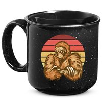 Grumpy Sloth Retro Sunset 15oz Campfire Ceramic Mug