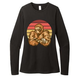 Grumpy Sloth Retro Sunset Womens CVC Long Sleeve Shirt