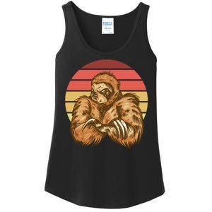 Grumpy Sloth Retro Sunset Ladies Essential Tank