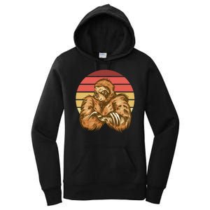 Grumpy Sloth Retro Sunset Women's Pullover Hoodie