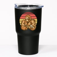 Grumpy Sloth Retro Sunset Tumbler