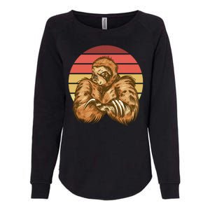 Grumpy Sloth Retro Sunset Womens California Wash Sweatshirt