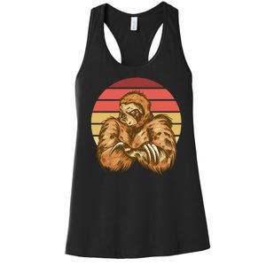 Grumpy Sloth Retro Sunset Women's Racerback Tank