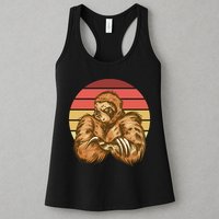 Grumpy Sloth Retro Sunset Womens Tank Top